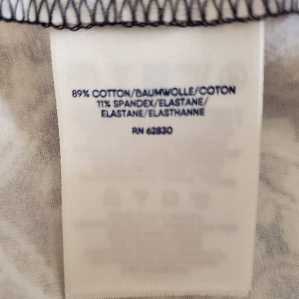 NEW LANDS' END SZ L Petite Starfish Mid Rise Paisley Legging Navy Blue Purple